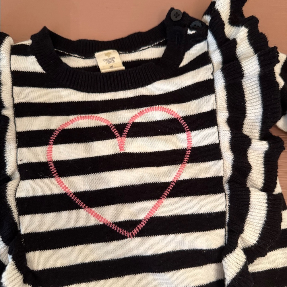 Tucker + Tate Striped Sweater with Pink Heart